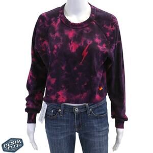 Aviator Nation Dark Purple and Pink Sweatshirt